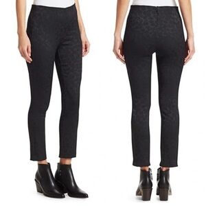 rag & bone Simone Jacquard Floral Black Stretch Ankle Pants Women Size 4 Holiday